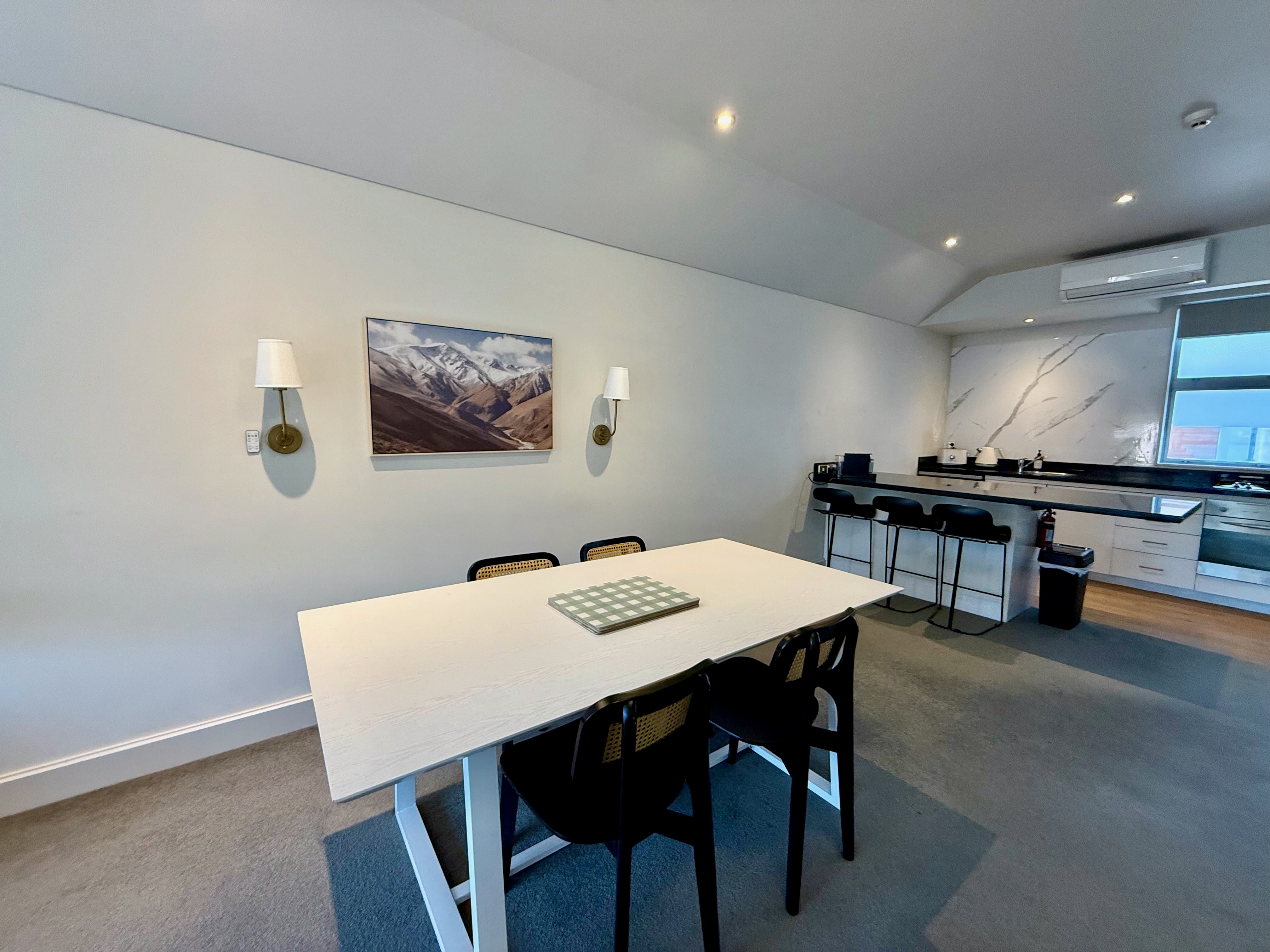 Original living and dining space at 19 Alpine Village