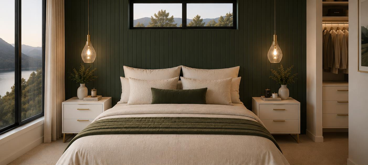 The Green House master bedroom